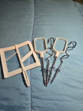 White Hand Mixer Dough Hook and Beater Set - White